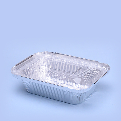 Food-Grade Aluminum Foil Lunch Box 201x142x30mm Microwave Safe
