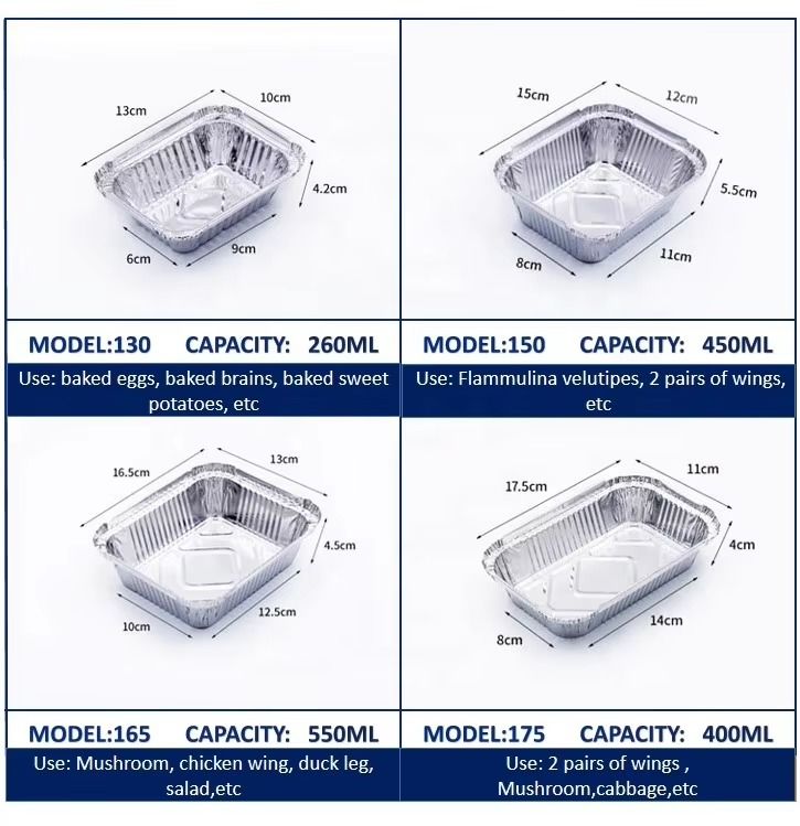 食品グレードアルミホイルランチボックス、PET蓋付き